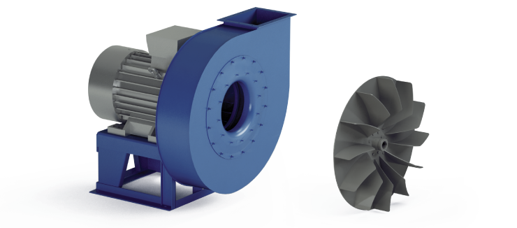 Ventilateurs Industriels Centrifuges - Moyenne et Haute Pression pour Transport - Serie ZD