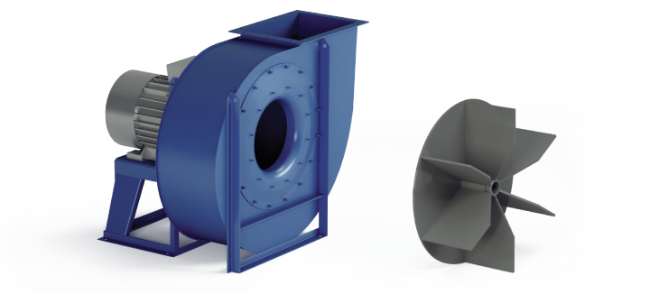 Ventilateurs Industriels Centrifuges - Moyenne et Haute Pression pour Transport - Serie ZM